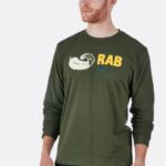 Rab Türkiye 626R0973 | Rab duruş vintage ls organik pamuklu tişört ordu erkekler
